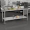 Flash Furniture Reese 430 Stainless Steel 18 Gauge 30-in x 72-in Table w/Adjustable Shelf and 4-in Backsplash NH-WT-3072-GG-B4-GG - alternate 3